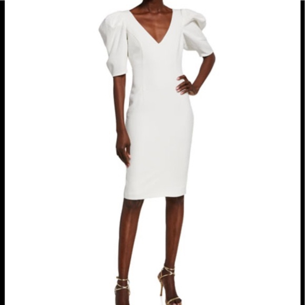 Bardot Fergie Puff Sleeve Jacquard Cocktail Dress